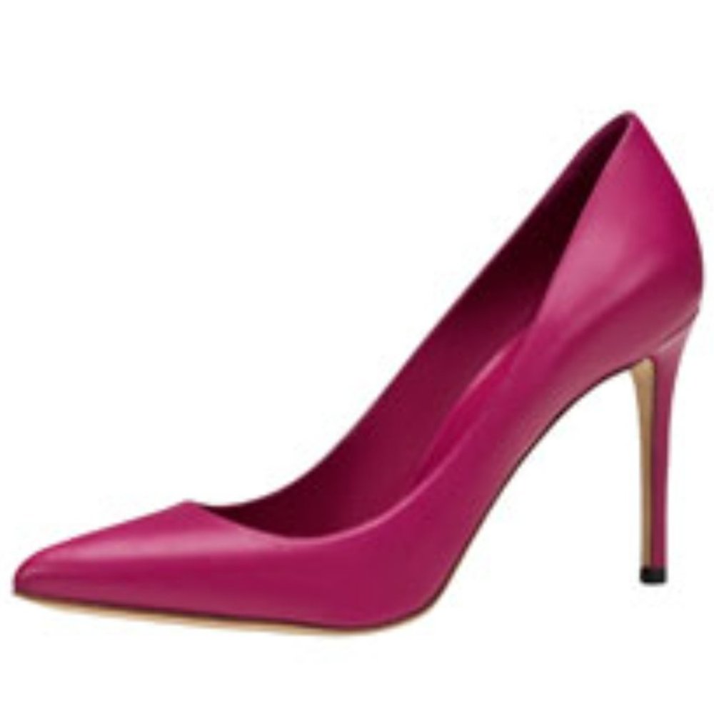 Gucci Brooke Fuschia Pointed Toe Pumps Sz 39.5 Pink